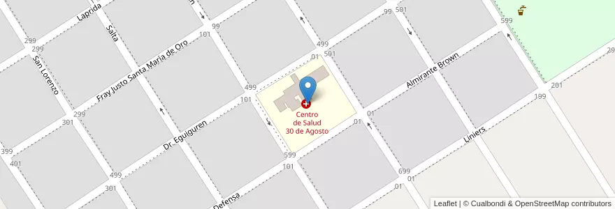 Mapa de ubicacion de Centro de Salud 30 de Agosto en アルゼンチン, ブエノスアイレス州, Partido De Trenque Lauquen, Cuartel Treinta De Agosto, Treinta De Agosto.