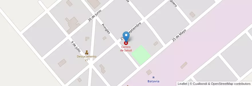 Mapa de ubicacion de Centro de Salud en 阿根廷, San Luis, Gobernador Dupuy, Comisión Municipal De Batavia, Batavia.