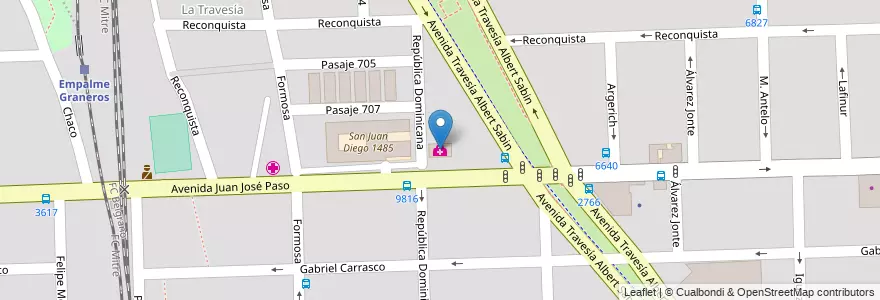 Mapa de ubicacion de Centro de Salud 47 Comunidad Qom en 阿根廷, Santa Fe, Departamento Rosario, Municipio De Rosario, 罗萨里奥.