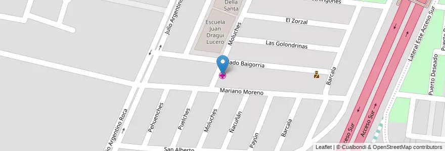 Mapa de ubicacion de Centro de Salud en Argentinië, Chili, Mendoza, Godoy Cruz, Distrito Las Tortugas.