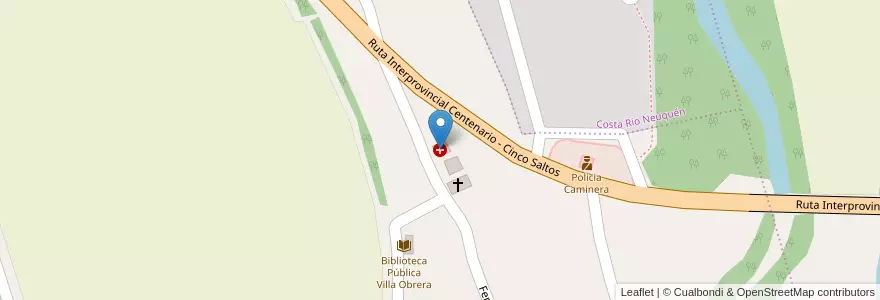 Mapa de ubicacion de centro de salud en 아르헨티나, 칠레, 네우켄주, Departamento Confluencia, Centenario.
