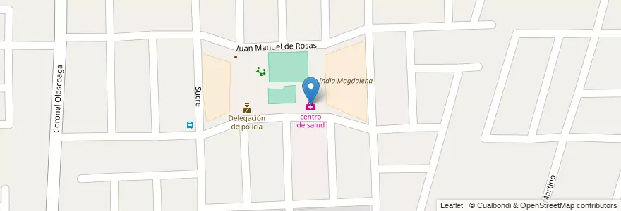 Mapa de ubicacion de centro de salud en Argentine, Chili, Mendoza, Departamento Las Heras, Distrito El Resguardo.