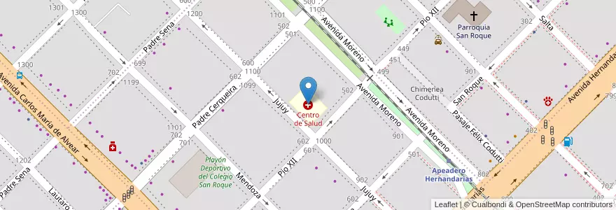 Mapa de ubicacion de Centro de Salud en Argentinien, Chaco, Departamento San Fernando, Resistencia, Resistencia.