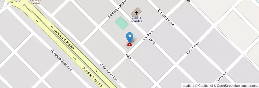 Mapa de ubicacion de Centro de salud en Argentine, Chubut, Departamento Rawson, Rawson.
