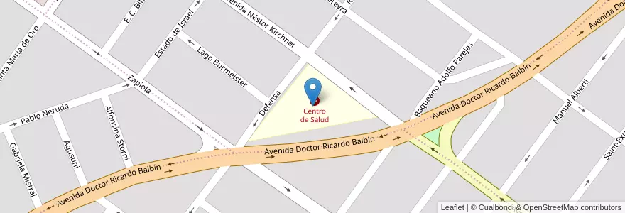 Mapa de ubicacion de Centro de Salud en الأرجنتين, تشيلي, محافظة سانتا كروز, Güer Aike, Municipio De Río Gallegos, Río Gallegos.