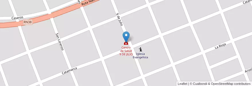 Mapa de ubicacion de Centro de Salud 9 DE JILIO en Argentinien, Provinz Córdoba, Departamento Cruz Del Eje, Pedanía Higueras, Municipio De Villa De Soto.