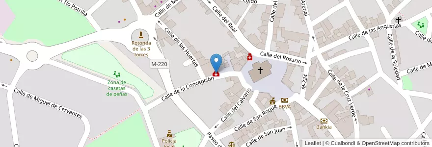 Mapa de ubicacion de Centro de salud en スペイン, マドリード州, Comunidad De Madrid, Cuenca Del Henares, Torres De La Alameda.