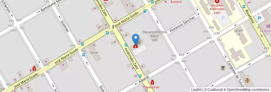 Mapa de ubicacion de Centro de Salud AMVI en آرژانتین, استان ریو نگرو، آرژانتین, Departamento Adolfo Alsina, Viedma, Viedma.