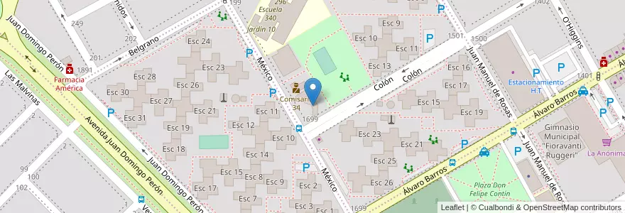 Mapa de ubicacion de Centro de Salud B° 915 Viviendas en 阿根廷, 内格罗河省, Departamento Adolfo Alsina, Viedma, Viedma.