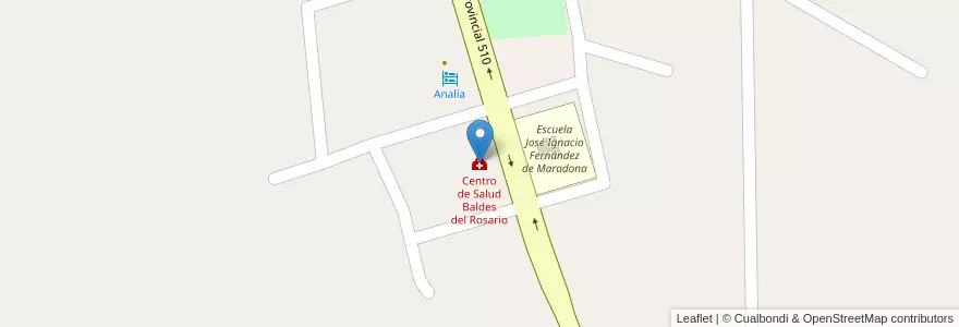 Mapa de ubicacion de Centro de Salud Baldes del Rosario en アルゼンチン, サンフアン州, Valle Fértil.