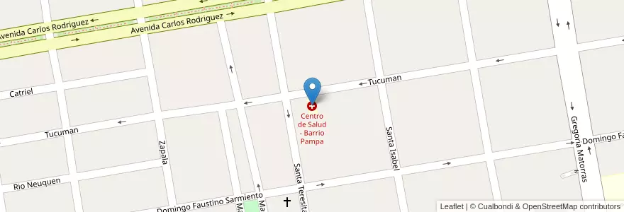 Mapa de ubicacion de Centro de Salud - Barrio Pampa en Argentina, Chile, Wilayah Neuquén, Departamento Confluencia, Municipio De Cutral Có, Cutral Có.