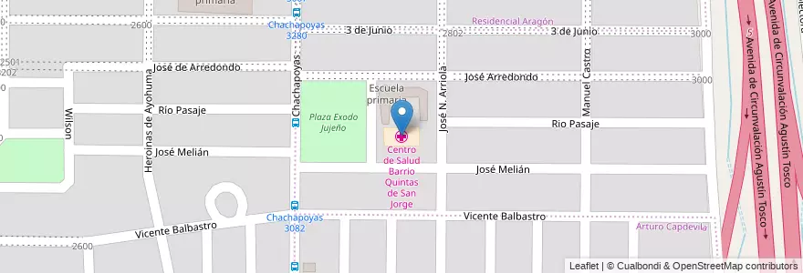 Mapa de ubicacion de Centro de Salud Barrio Quintas de San Jorge en Argentina, Córdoba, Departamento Capital, Pedanía Capital, Cordoba, Municipio De Córdoba.