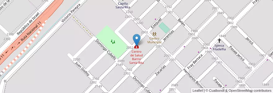 Mapa de ubicacion de Centro de Salud Barrio Santa Rita en Аргентина, Чако, Departamento San Fernando, Ресистенсия, Resistencia.