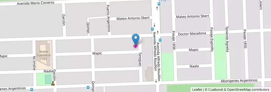 Mapa de ubicacion de Centro de Salud Barrio Toba en アルゼンチン, サンタフェ州, Departamento Rosario, Municipio De Rosario, ロサリオ.