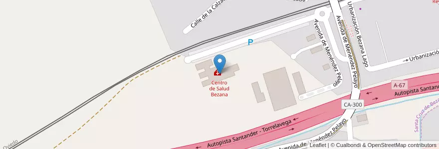 Mapa de ubicacion de Centro de Salud Bezana en 스페인, Cantabria, Cantabria, Santander, Santa Cruz De Bezana.