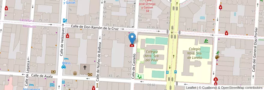 Mapa de ubicacion de Centro de Salud Castelló en 스페인, Comunidad De Madrid, Comunidad De Madrid, Área Metropolitana De Madrid Y Corredor Del Henares, 마드리드.