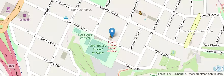 Mapa de ubicacion de Centro de Salud Ciudad de Nieva en Arjantin, Jujuy, Departamento Doctor Manuel Belgrano, Municipio De San Salvador De Jujuy.