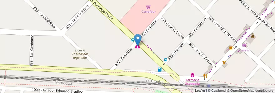 Mapa de ubicacion de Centro de salud Comaco en Argentina, Buenos Aires, Partido De Tres De Febrero, Martín Coronado.
