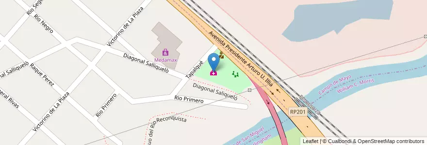 Mapa de ubicacion de Centro de Salud Cura Brochero en Argentina, Provincia Di Buenos Aires, Partido De San Miguel, Bella Vista.