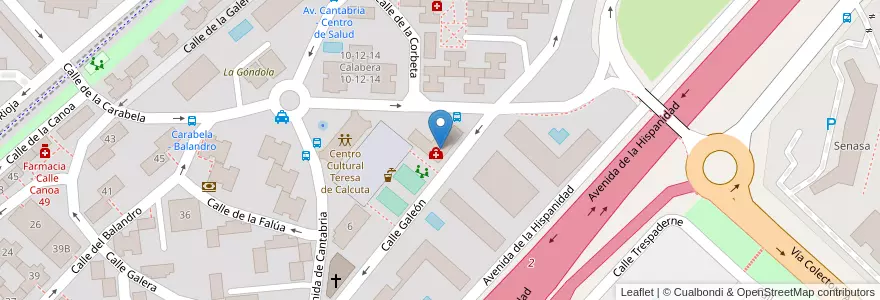 Mapa de ubicacion de Centro de Salud de Alameda de Osuna en スペイン, マドリード州, Comunidad De Madrid, Área Metropolitana De Madrid Y Corredor Del Henares, Madrid.