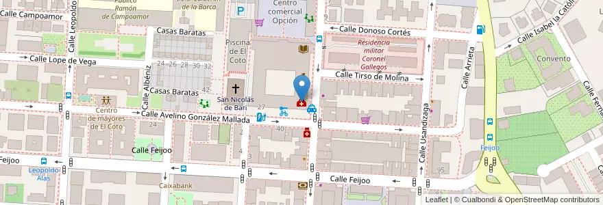 Mapa de ubicacion de Centro de Salud de El Coto en Espagne, Asturies, Asturies, Gijón/Xixón.