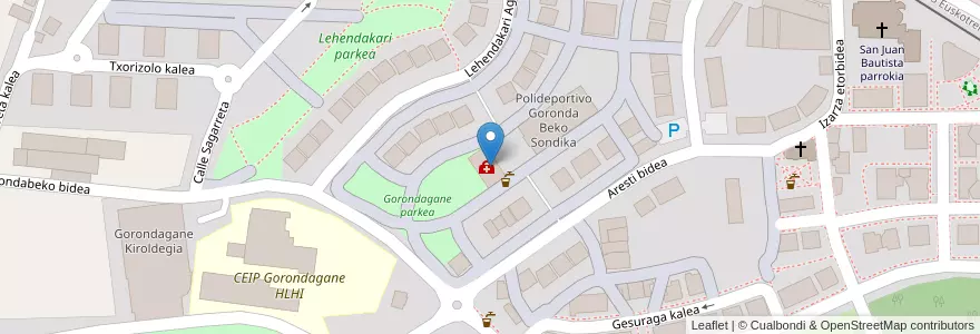Mapa de ubicacion de Centro de Salud de Sondika en Espagne, Pays Basque Autonome, Biscaye, Grand-Bilbao, Sondika.