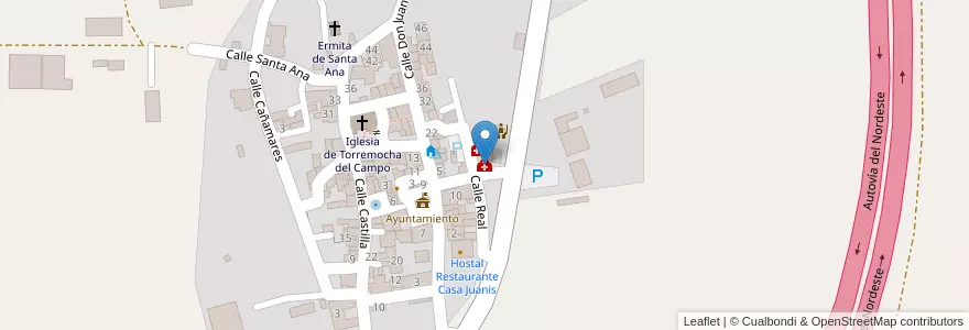 Mapa de ubicacion de Centro de salud de Torremocha en Espagne, Castille-La Manche, Guadalajara, Torremocha Del Campo.