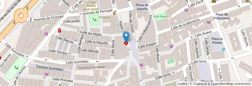 Mapa de ubicacion de Centro de Salud Doctor Trueta en اسپانیا, بخش خودمختار مادرید, بخش خودمختار مادرید, Área Metropolitana De Madrid Y Corredor Del Henares, Alcorcón.