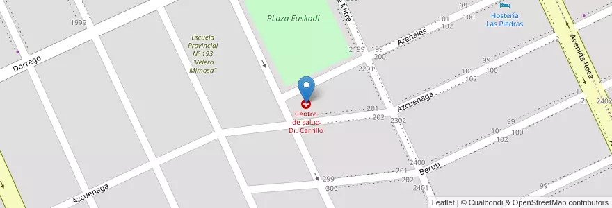 Mapa de ubicacion de Centro de salud Dr. Carrillo en 阿根廷, Chubut, Puerto Madryn, Departamento Biedma.