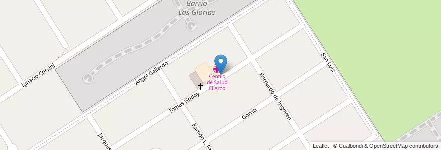 Mapa de ubicacion de Centro de Salud El Arco en 아르헨티나, 부에노스아이레스주, Partido De Tigre, Benavídez.
