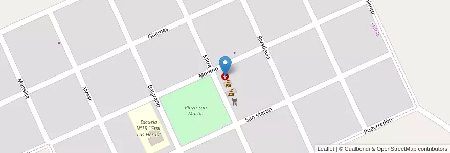 Mapa de ubicacion de Centro de Salud "Helena Zabinski" en Arjantin, Entre Ríos, Departamento Victoria, Distrito Corrales, Antelo.