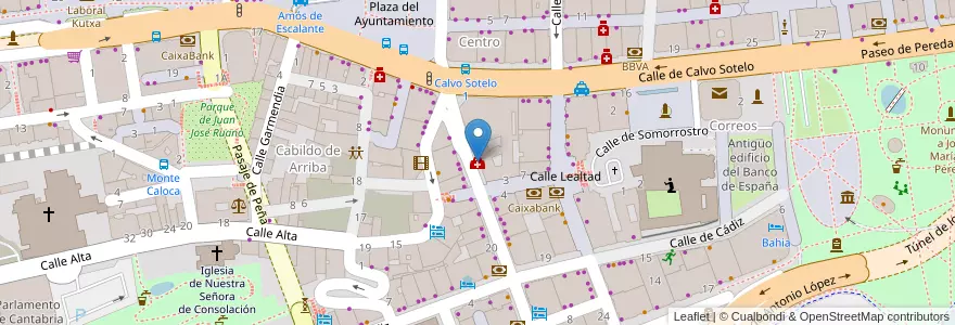 Mapa de ubicacion de Centro de Salud Isabel II-Centro en Испания, Кантабрия, Кантабрия, Santander, Santander.
