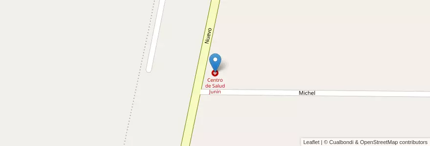 Mapa de ubicacion de Centro de Salud Junín en アルゼンチン, チリ, メンドーサ州, Departamento Junín, Distrito Rodríguez Peña.