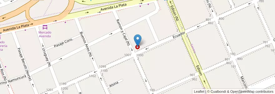 Mapa de ubicacion de Centro de Salud La Loma en 아르헨티나, Chubut, Trelew, Departamento Rawson.