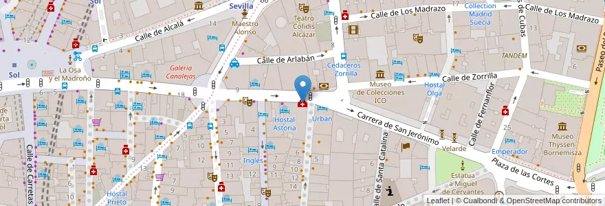 Mapa de ubicacion de Centro de Salud Las Cortes en Sepanyol, Comunidad De Madrid, Comunidad De Madrid, Área Metropolitana De Madrid Y Corredor Del Henares, Madrid.