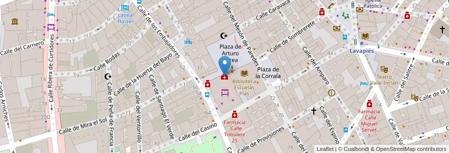 Mapa de ubicacion de Centro de Salud Lavapiés en إسبانيا, منطقة مدريد, منطقة مدريد, Área Metropolitana De Madrid Y Corredor Del Henares, مدريد.