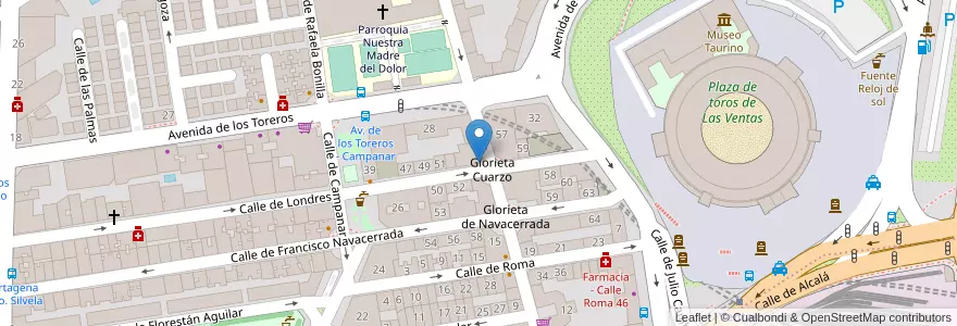 Mapa de ubicacion de Centro de Salud Londres en スペイン, マドリード州, Comunidad De Madrid, Área Metropolitana De Madrid Y Corredor Del Henares, Madrid.