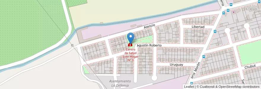 Mapa de ubicacion de Centro de Salud Lote Hogar Nº 3 en Arjantin, San Juan, Şili, Rivadavia.