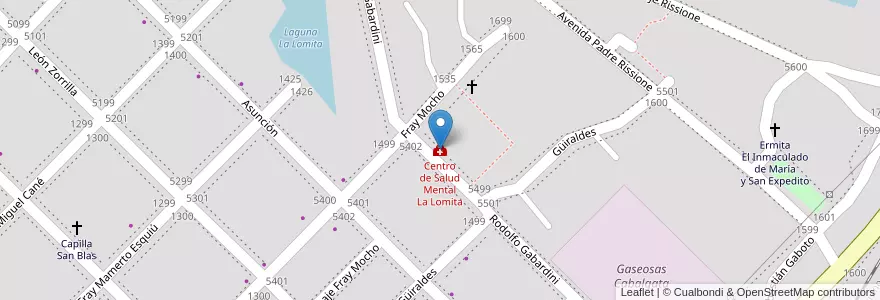 Mapa de ubicacion de Centro de Salud Mental La Lomita en 아르헨티나, Chaco, Departamento San Fernando, Barranqueras, Barranqueras.