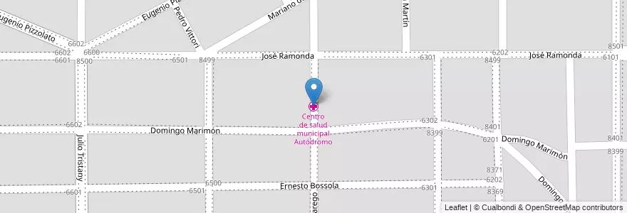Mapa de ubicacion de Centro de salud municipal Autódromo en Argentina, Córdoba, Departamento Capital, Pedanía Capital, Córdoba, Municipio De Córdoba.