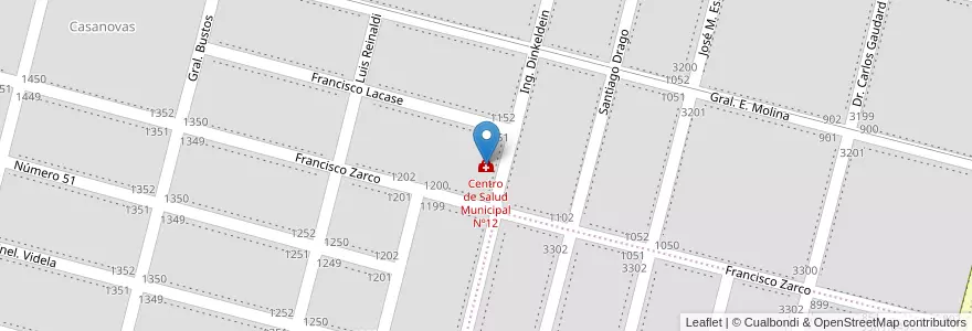 Mapa de ubicacion de Centro de Salud Municipal Nº12 en Argentina, Córdova, Departamento Río Cuarto, Pedanía Río Cuarto, Municipio De Río Cuarto, Río Cuarto.