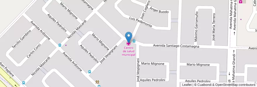 Mapa de ubicacion de Centro de salud municipal en 阿根廷, Córdoba, Departamento Capital, Pedanía Capital, Córdoba, Municipio De Córdoba.