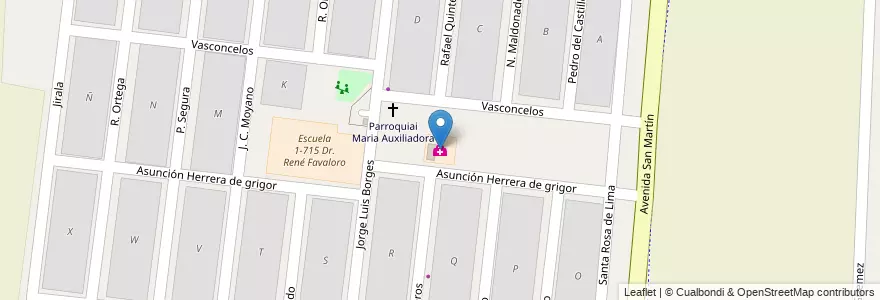 Mapa de ubicacion de Centro de Salud N° 202 - Perdriel en 아르헨티나, 칠레, Mendoza, Departamento Luján De Cuyo, Distrito Perdriel.