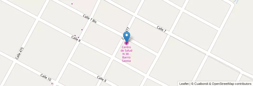 Mapa de ubicacion de Centro de Salud N 38 - Barrio Savoia, City Bell en アルゼンチン, ブエノスアイレス州, Partido De La Plata, City Bell.
