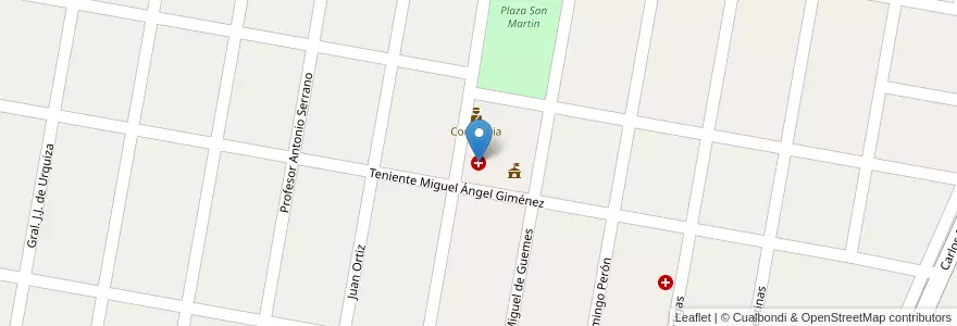 Mapa de ubicacion de Centro de Salud "Nestor Kirchner" en Аргентина, Междуречье, Departamento Paraná, Distrito Sauce, San Benito.