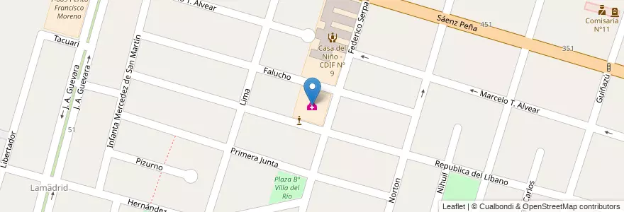 Mapa de ubicacion de Centro de Salud Nº 31 - David Busana en الأرجنتين, تشيلي, Mendoza, Departamento Luján De Cuyo, Luján De Cuyo, Distrito Ciudad De Luján De Cuyo.