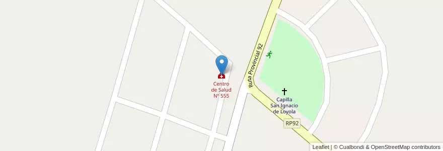Mapa de ubicacion de Centro de Salud Nº 555 en Argentinië, Chili, Mendoza, Departamento Tunuyán, Distrito Campo De Los Andes.