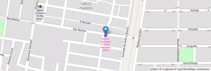 Mapa de ubicacion de Centro de Salud nº 60 Bº marques anexo en Argentinien, Provinz Córdoba, Departamento Capital, Pedanía Capital, Córdoba, Municipio De Córdoba.