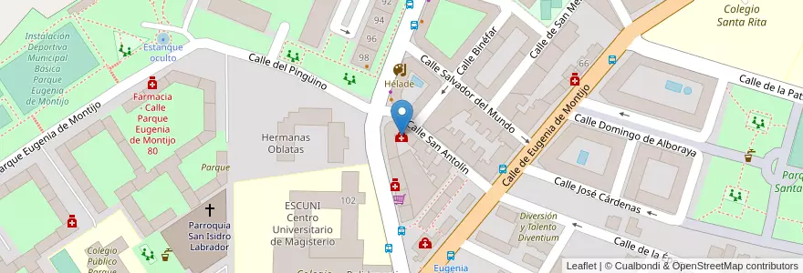 Mapa de ubicacion de Centro de Salud Nuestra Señora de Fátima en Испания, Мадрид, Мадрид, Área Metropolitana De Madrid Y Corredor Del Henares, Мадрид.