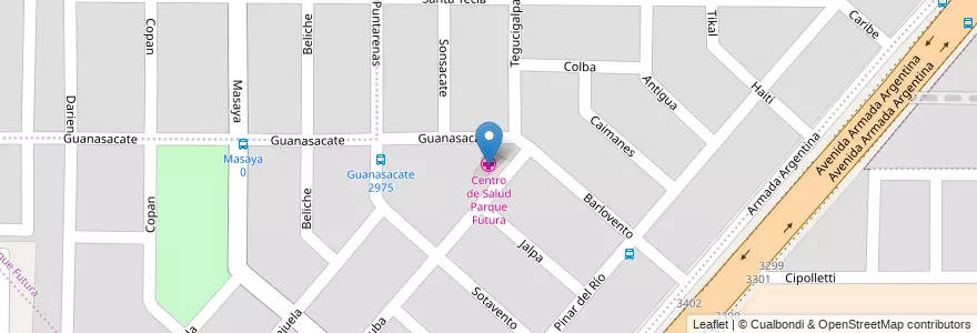 Mapa de ubicacion de Centro de Salud Parque Futura en 阿根廷, Córdoba, Departamento Capital, Pedanía Capital, Córdoba, Municipio De Córdoba.